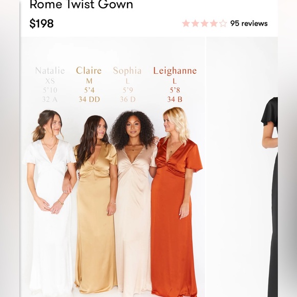 Show me your mumu black satin bridesmaids drsss - Picture 2 of 4